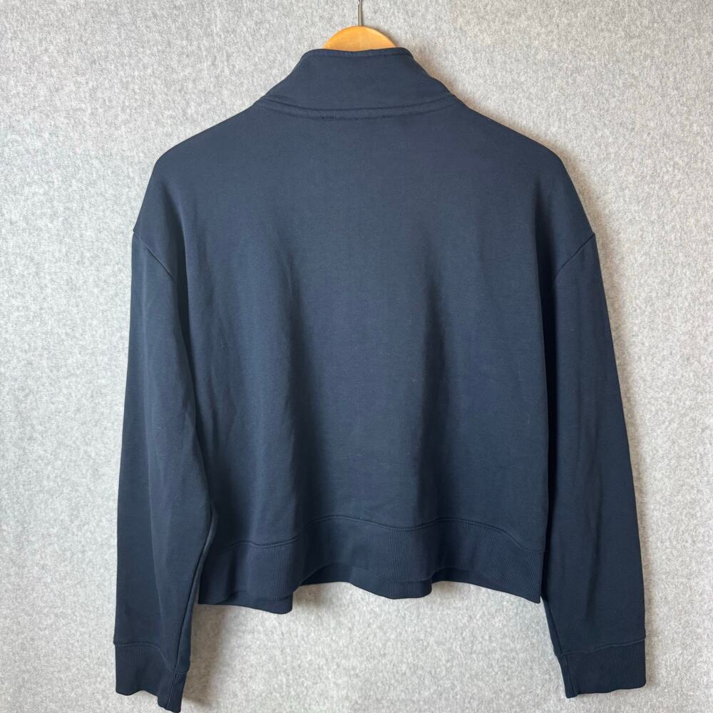 Tommy Hilfiger Sweatshirt Womens XL Navy Blue Spellout 1/4 Zip Mock Neck Preppy - Picture 4 of 10